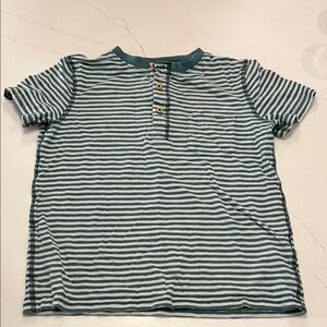 Mini Boden Teal Striped Short Sleeve Tee